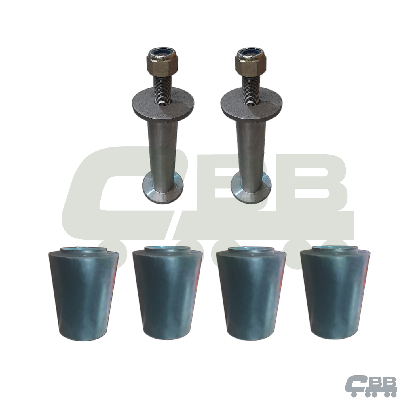 DRAWBAR PINS AND BUSH SET- 2 SIDES - RUBBER - BLACK