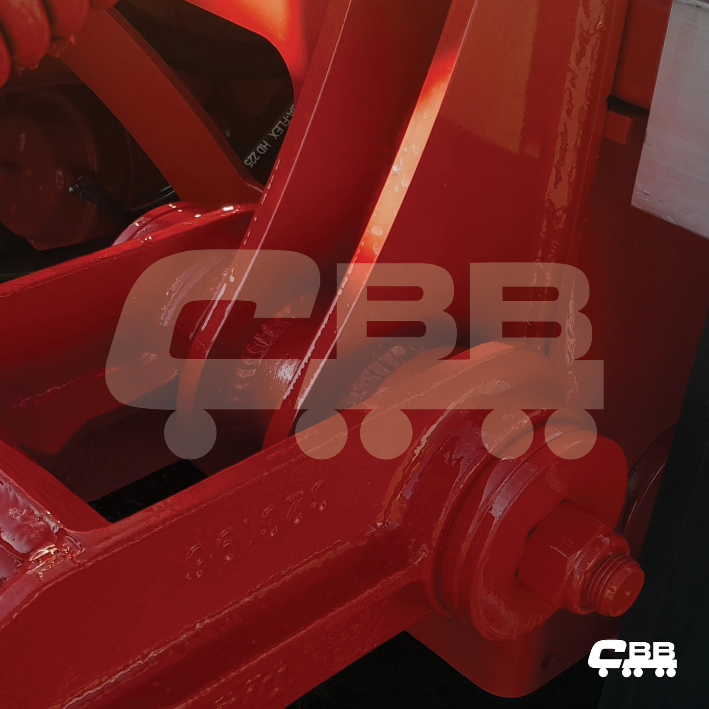 DRAWBAR PINS AND BUSH SET- 2 SIDES - POLYURETHANE - RED