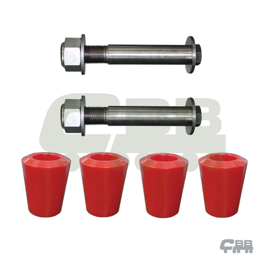 DRAWBAR PINS AND BUSH SET- 2 SIDES - POLYURETHANE - RED