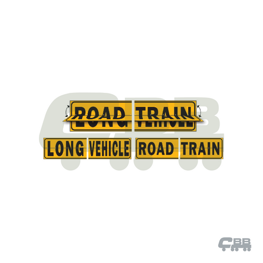 ROAD TRAIN/LONG VEHICLE SIGN - 2 PIECE - HINGED ALUMINIUM