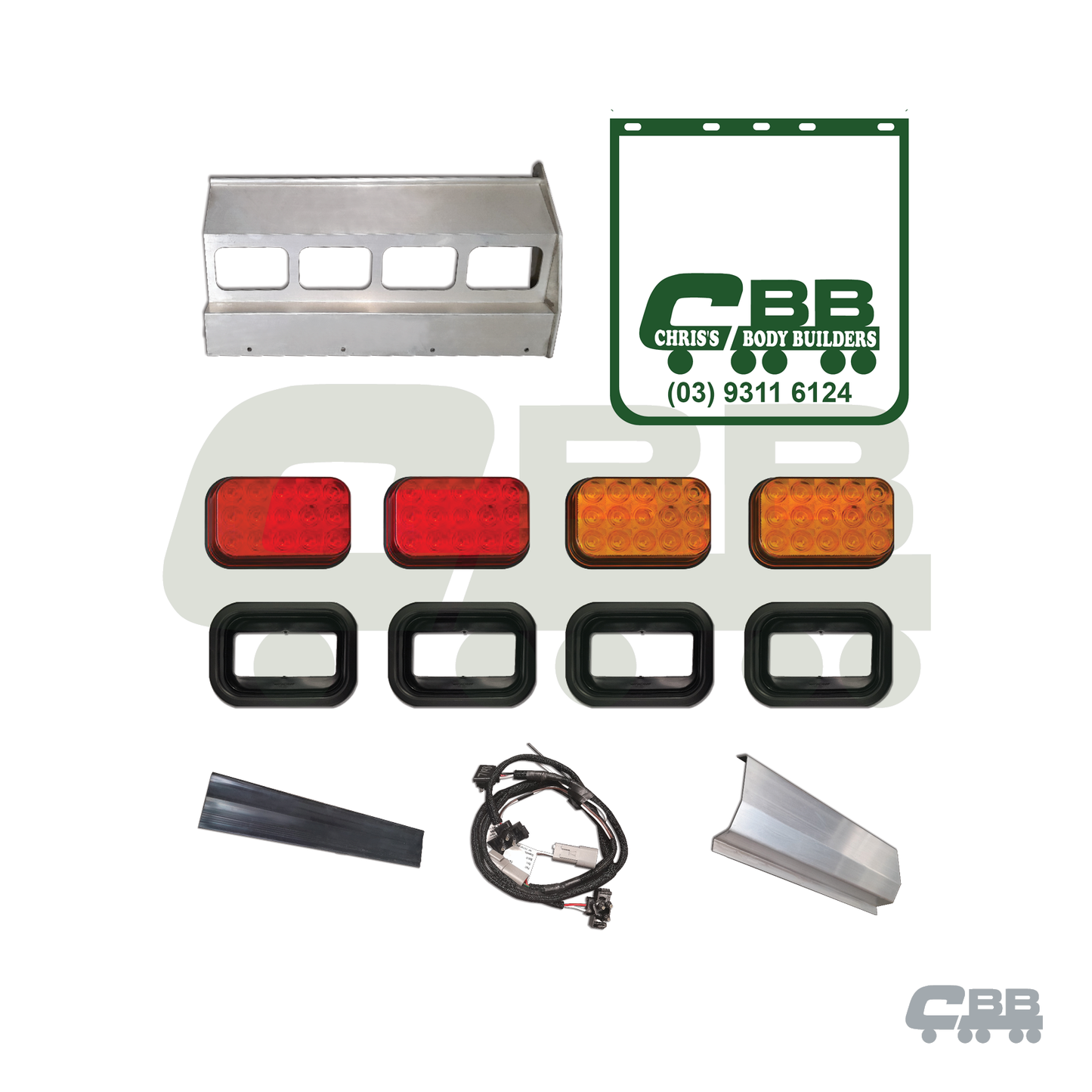 QUARTER GUARDS LARGE - COMPLETE - 4 HOLE - ASSEMBLED