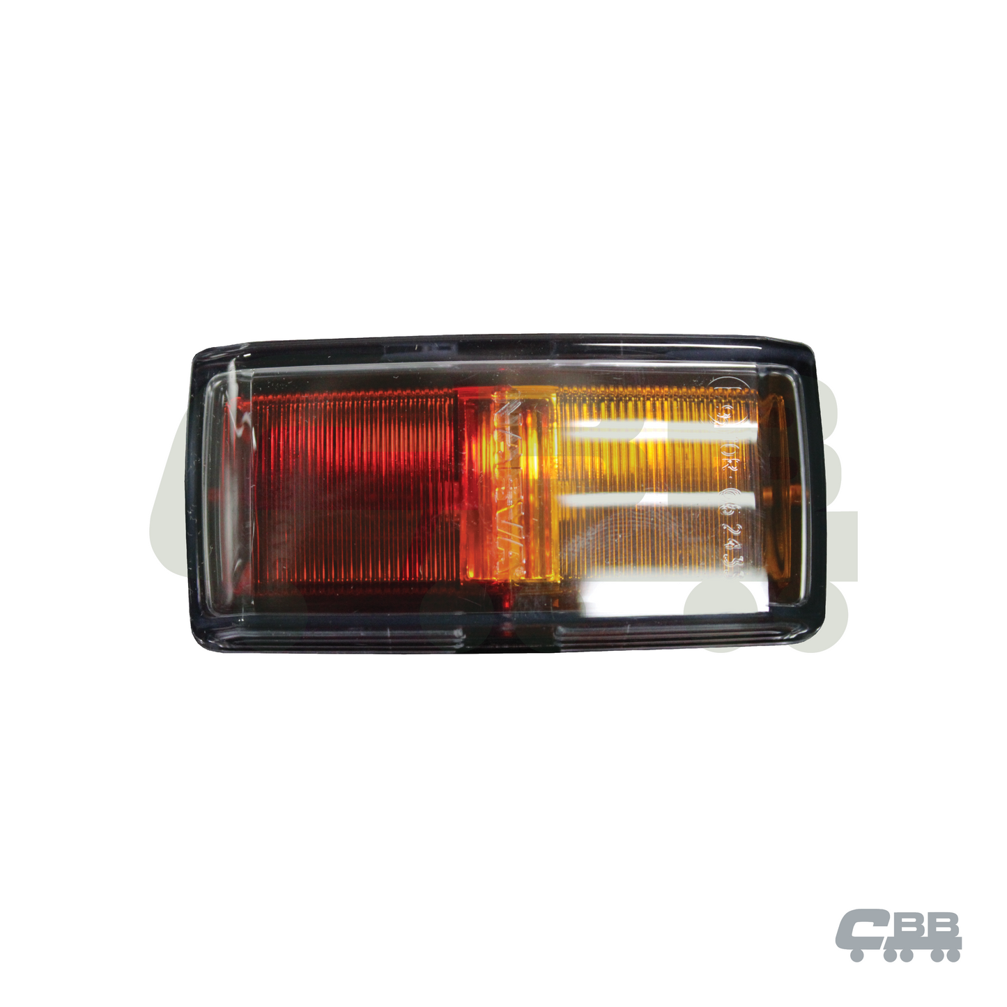 SIDE MARKER - RED AMBER/BLACK BASE