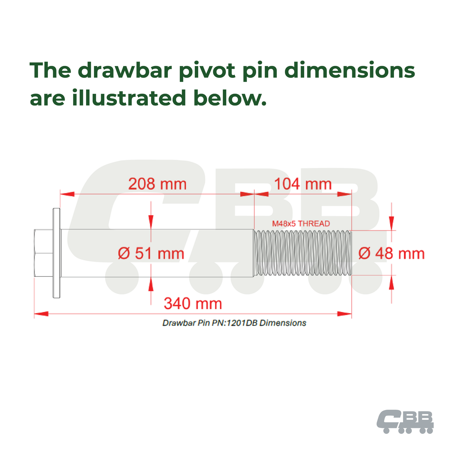 DRAWBAR PINS AND BUSH SET- 2 SIDES - RUBBER - BLACK