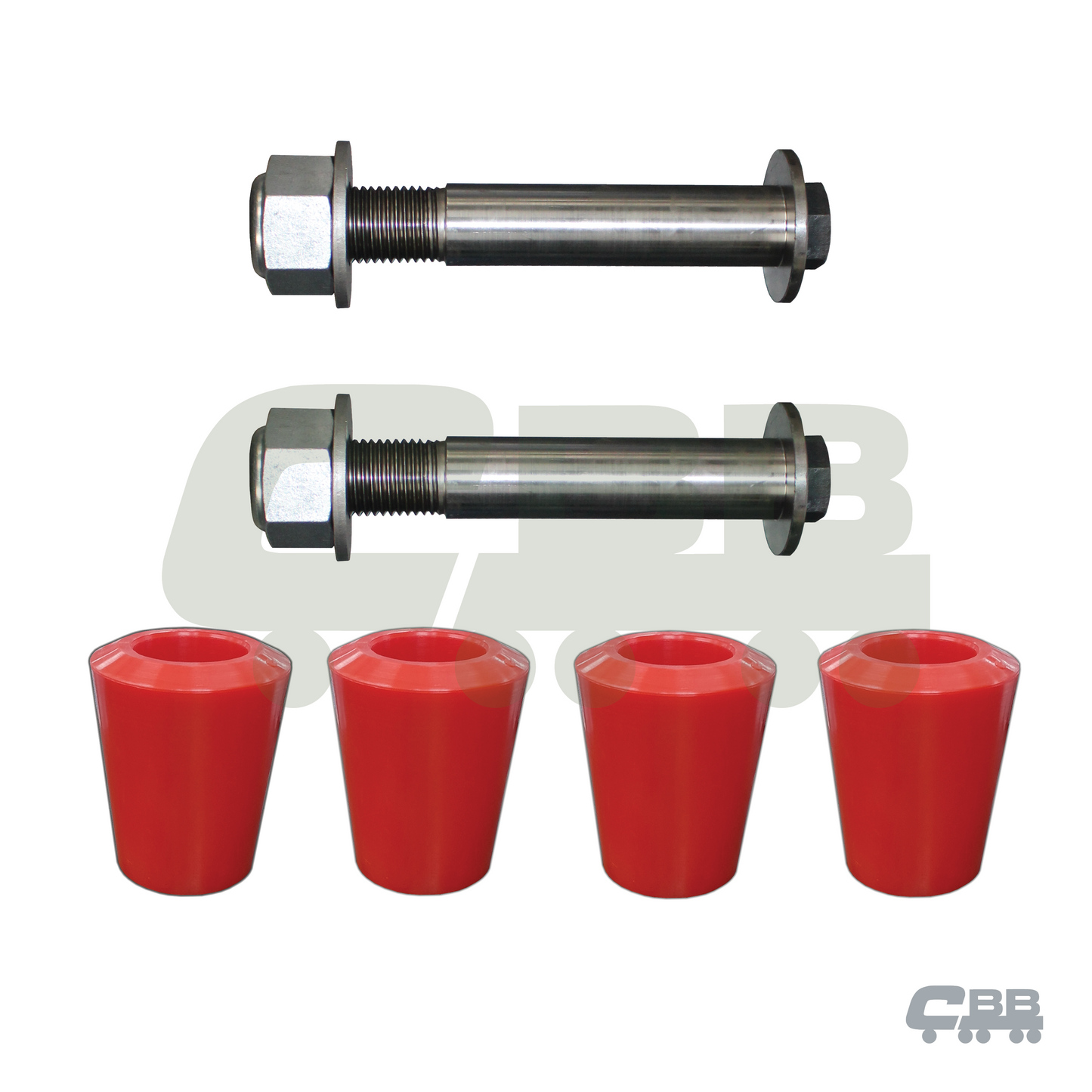 DRAWBAR PINS AND BUSH SET- 2 SIDES - POLYURETHANE - RED