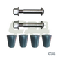 DRAWBAR PINS AND BUSH SET- 2 SIDES - RUBBER - BLACK