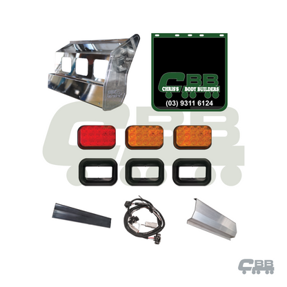 QUARTER GUARDS LARGE - POLISED - COMPLETE KIT - 3 HOLE -  ASSEMBLED