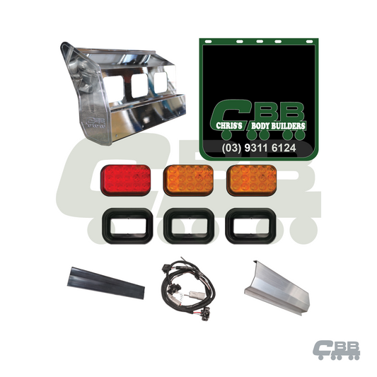 QUARTER GUARDS LARGE - POLISHED - COMPLETE KIT - 3 HOLE